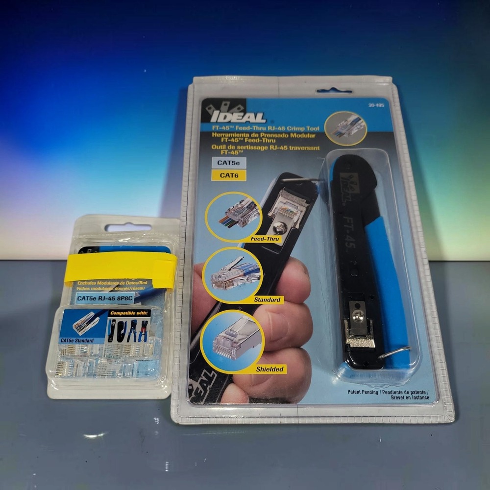 Ideal FT-45 Feed-Thru RJ-45 Crimp Tool CAT5e CAT6 30-495